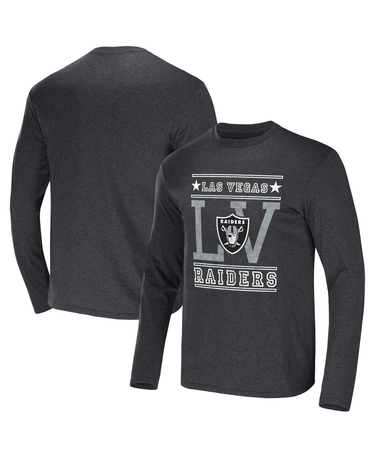 Men's NFL x Darius Rucker Collection by Fanatics Heathered Charcoal Las Vegas Raiders Long Sleeve T-Shirt, Size: Medium, Lvr Charco Product Image