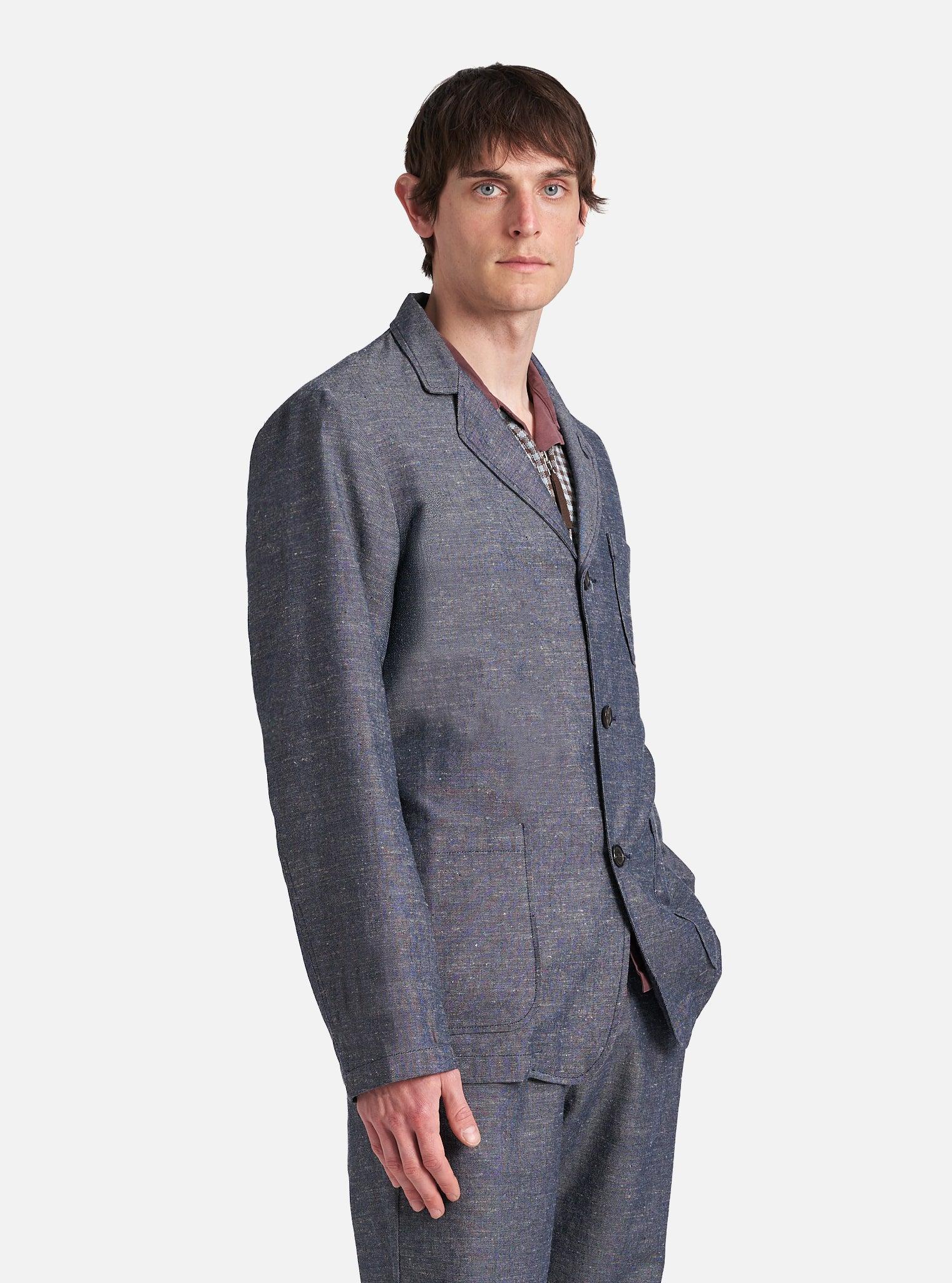Denim Lord Cotton Linen Three Button Jacket Product Image