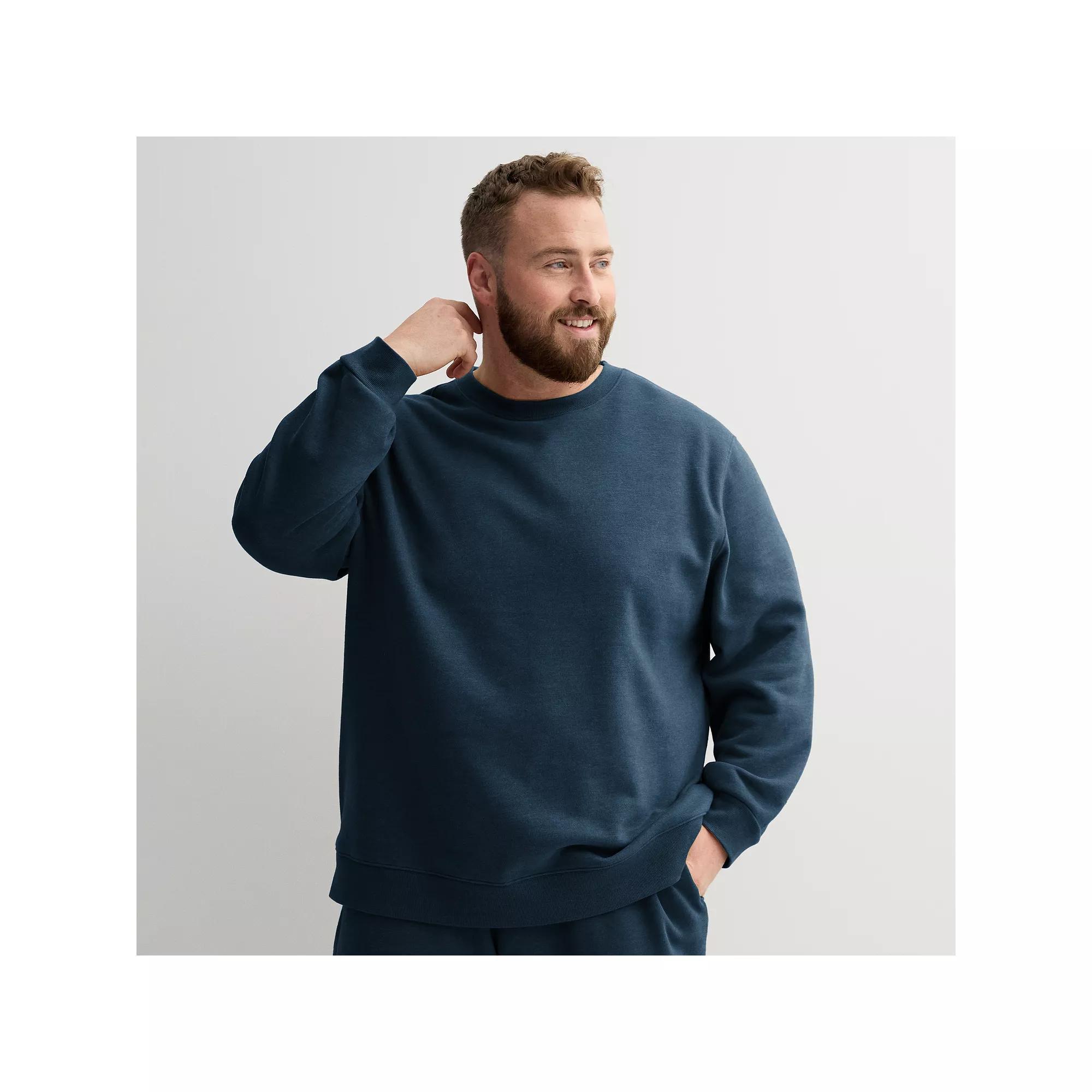 Big & Tall Tek Gear® Ultra Soft Fleece Crew Sweatshirt, Men's, Size: 2XB, Dark Blue Product Image