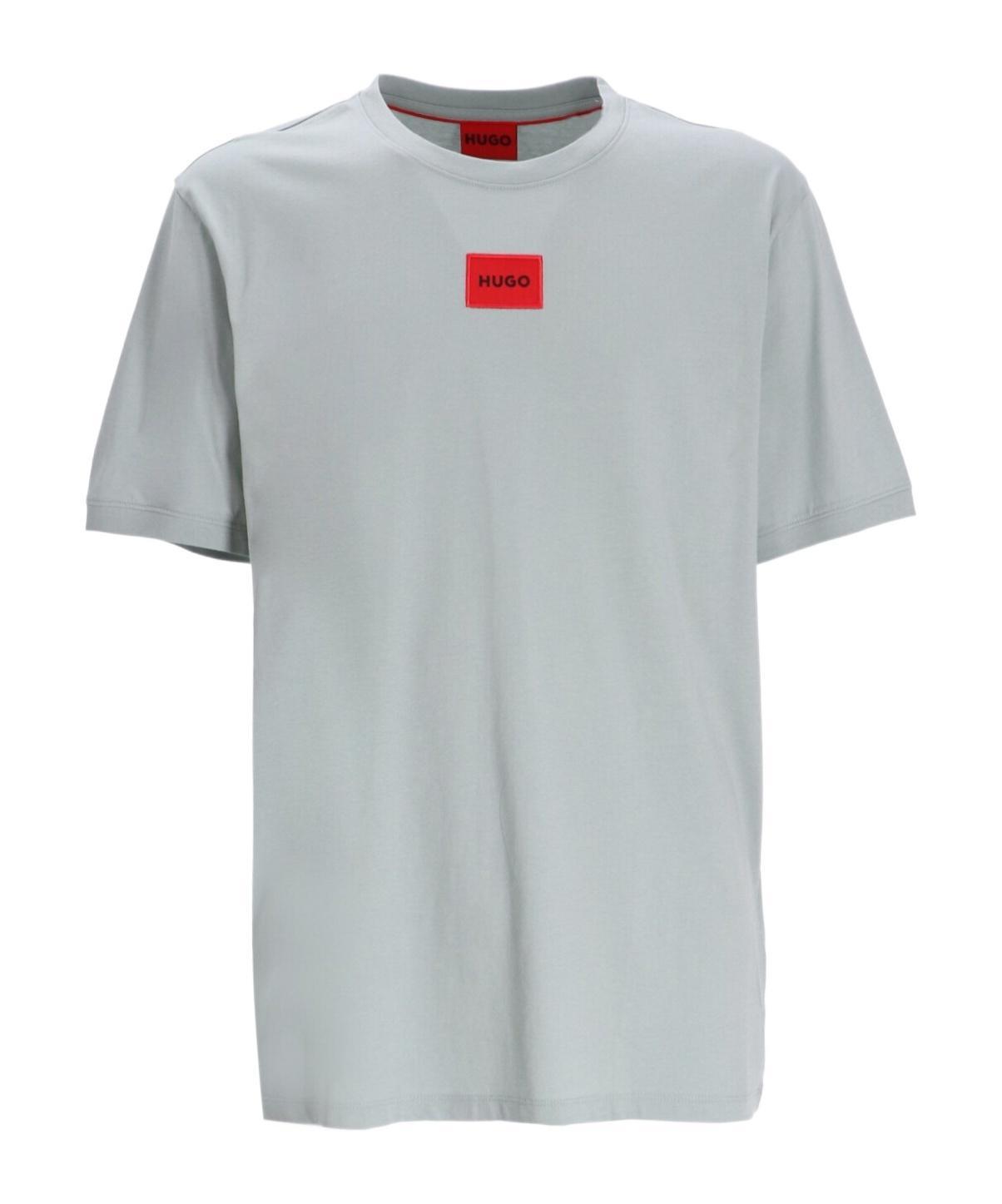 HUGO BOSS Logo-patch Cotton T-shirt In Gray Product Image