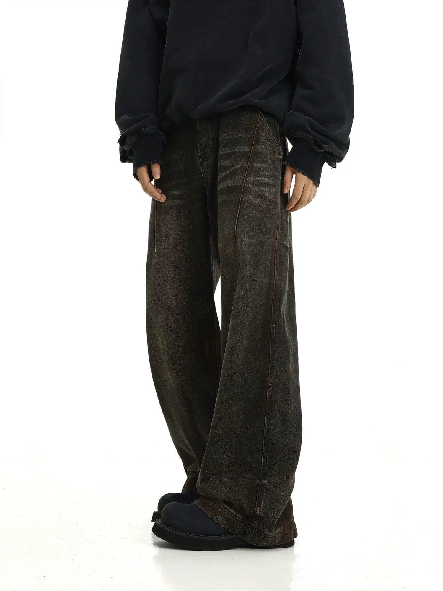 RT No. 11430 RUST BLACK STRAIGHT DENIM JEANS Product Image
