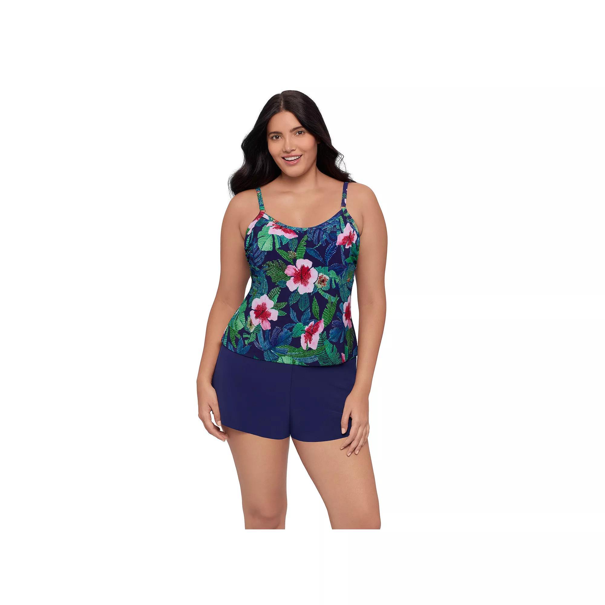 Women's Trimshaper Jungle Oasis Farrah Romper Swimsuit, Size: 16 Product Image