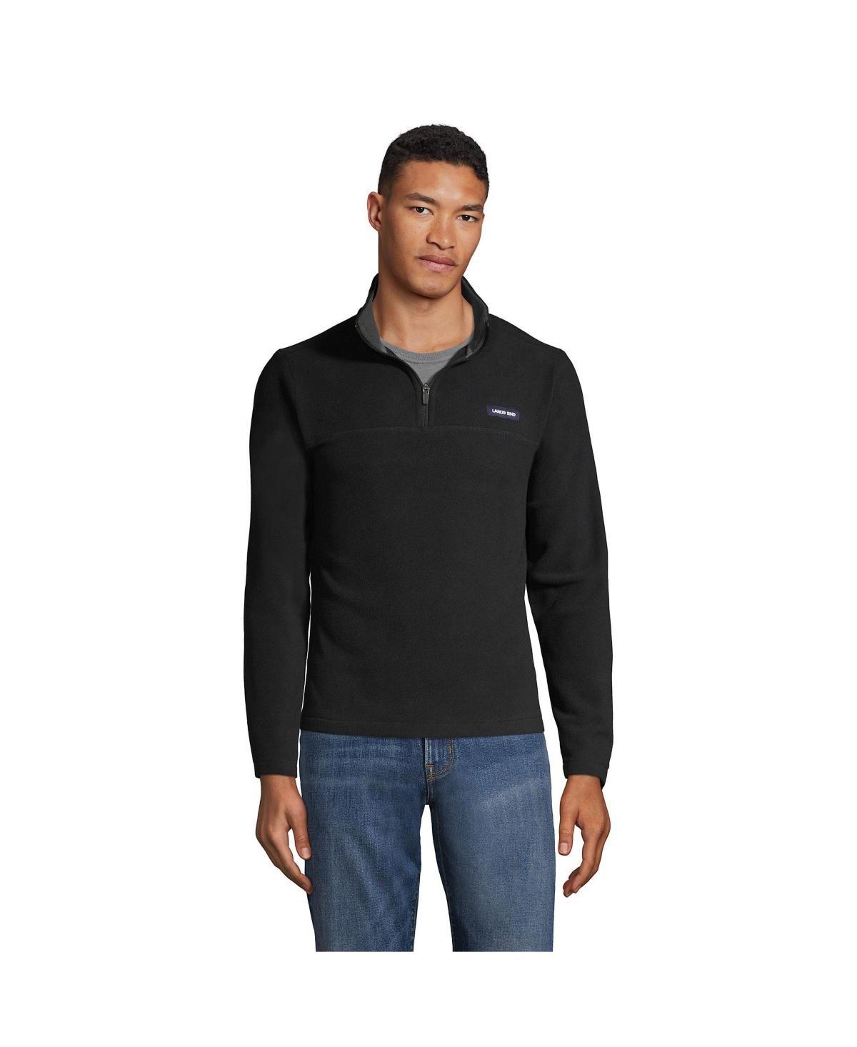 Big & Tall Lands End Fleece Quarter-Zip Pullover, Mens Dark Grey Heather Product Image