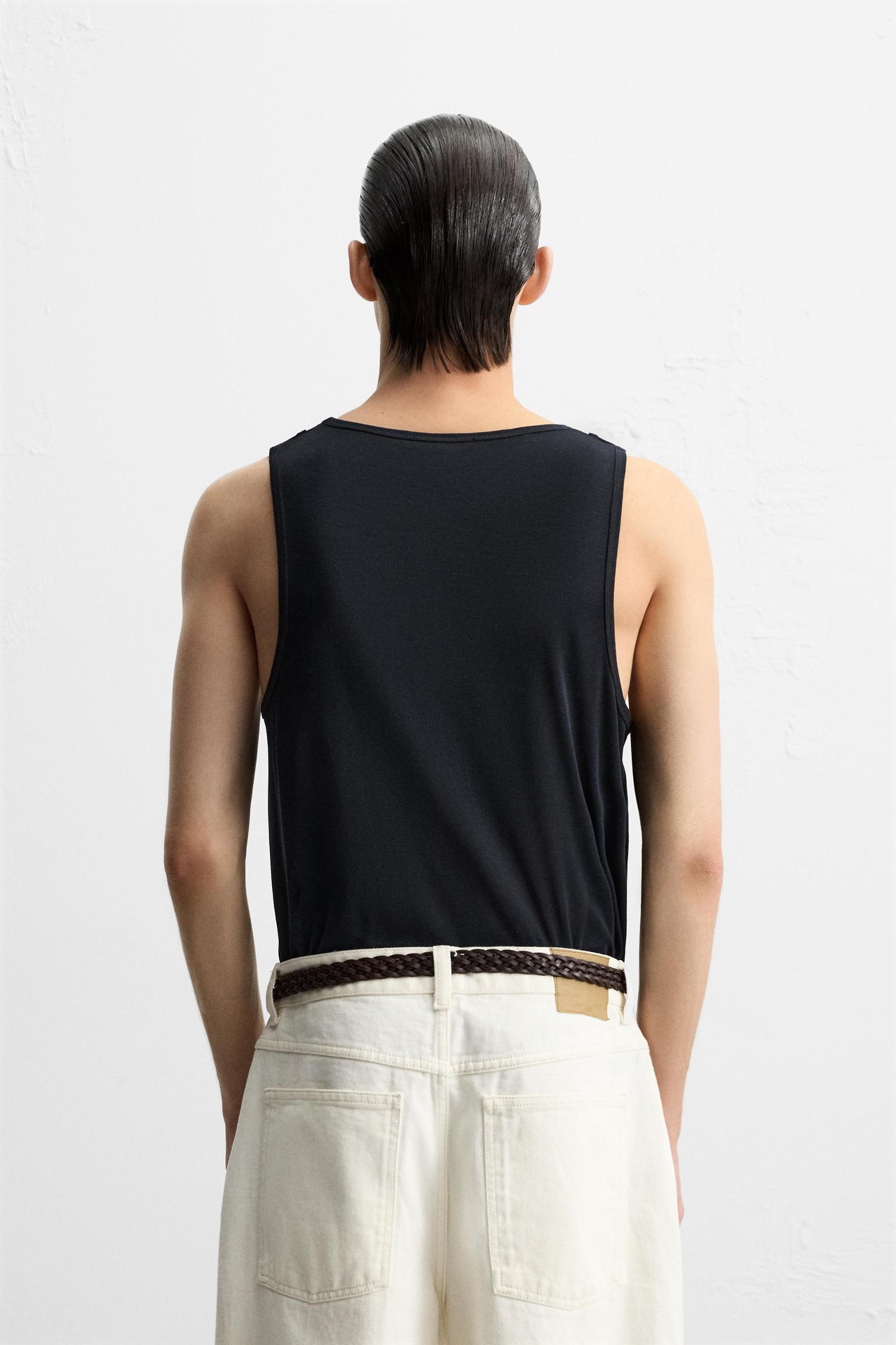 DOUBLE NECK BUTTON TANK TOP Product Image