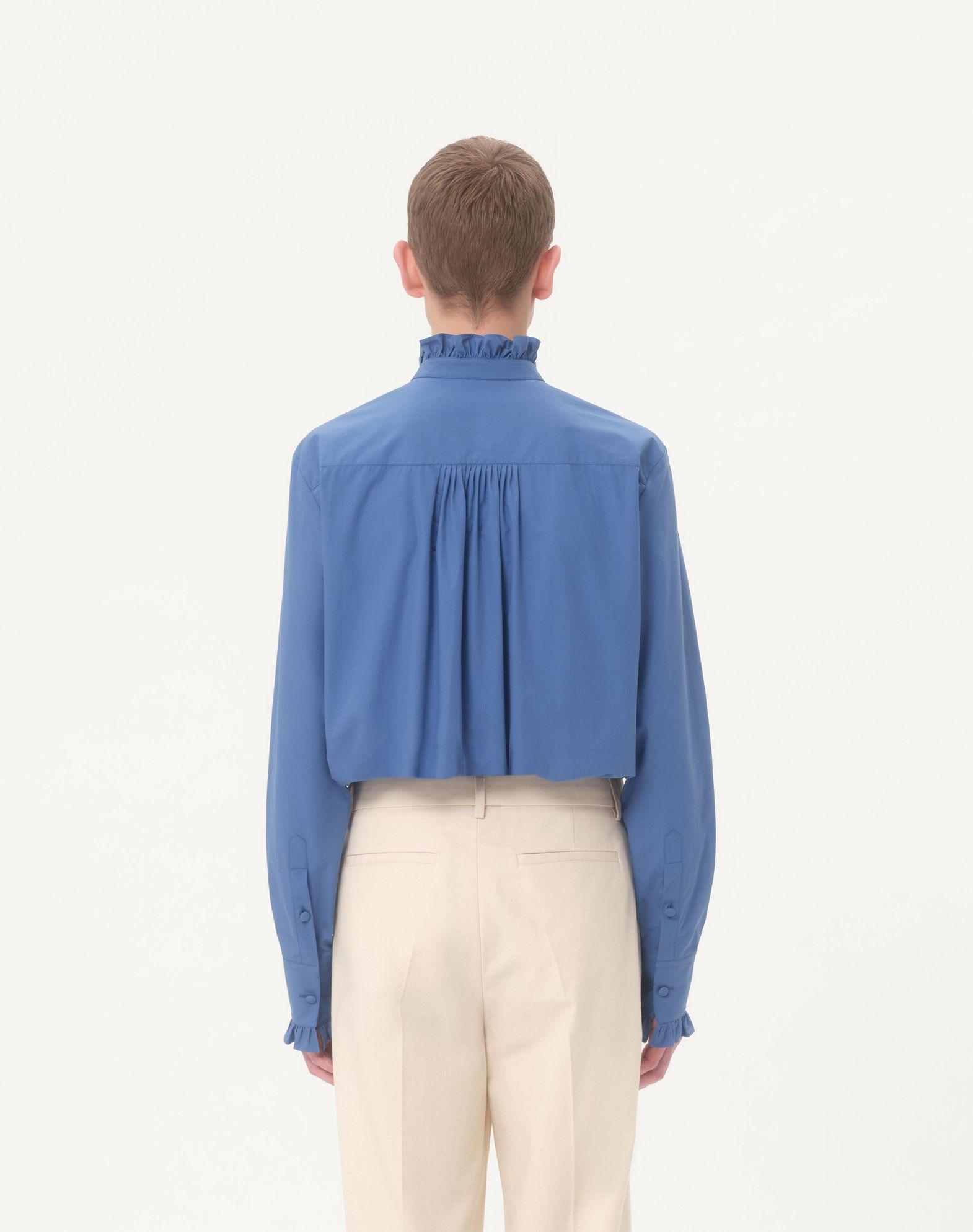 Cotton Poplin Shirt With Plastron And Ruffles Product Image