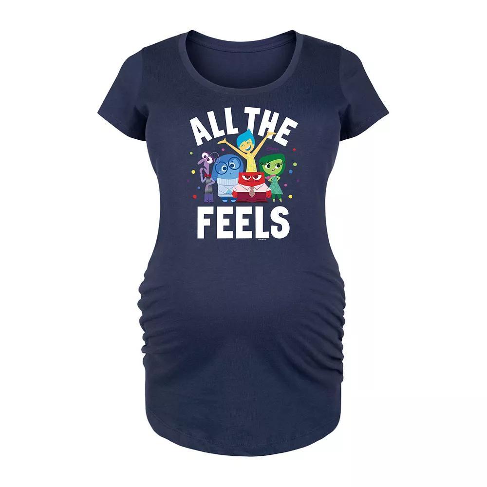Disney / Pixars Inside Out Maternity All The Feels Graphic Tee, Womens Blue Product Image