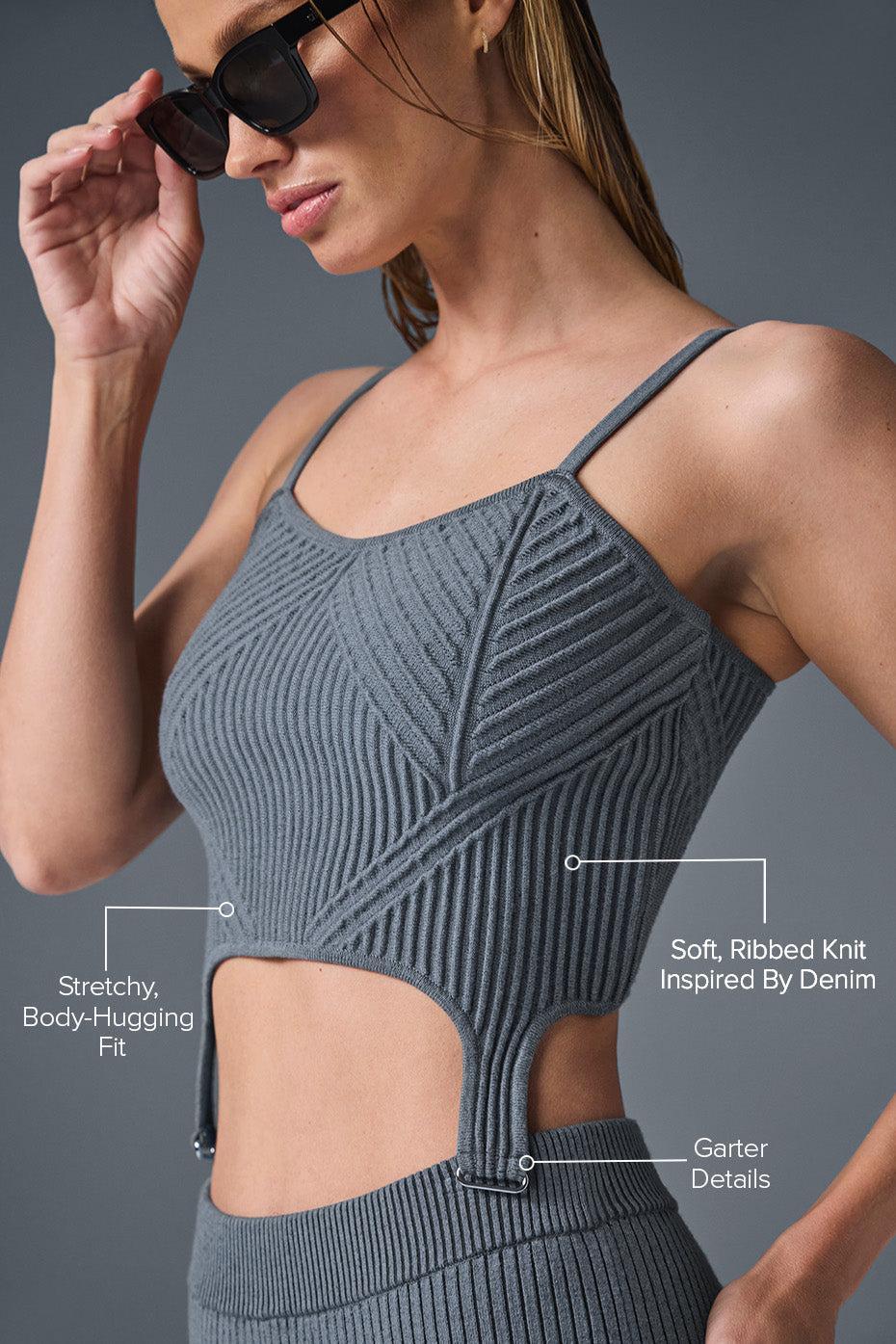 Denim Knit Garter Tank - Steel Grey/Anthracite Product Image