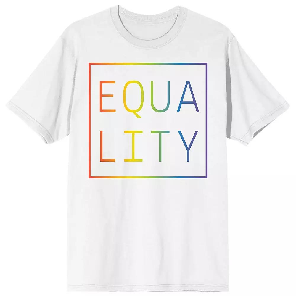 Men's Pride Equality Rainbow Tee, Size: XL, White Product Image
