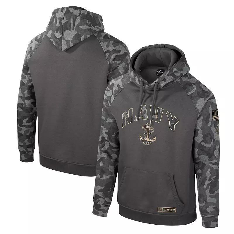 Men's Colosseum Charcoal Iowa Hawkeyes OHT Military Appreciation Camo Raglan Pullover Hoodie, Size: Large Product Image