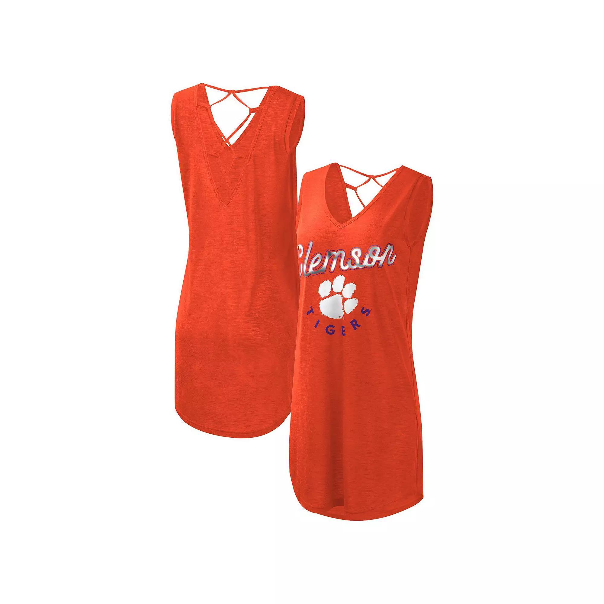 Womens G-III 4Her by Carl Banks Clemson Tigers Game Time Burnout Cover-Up V-Neck Dress Product Image