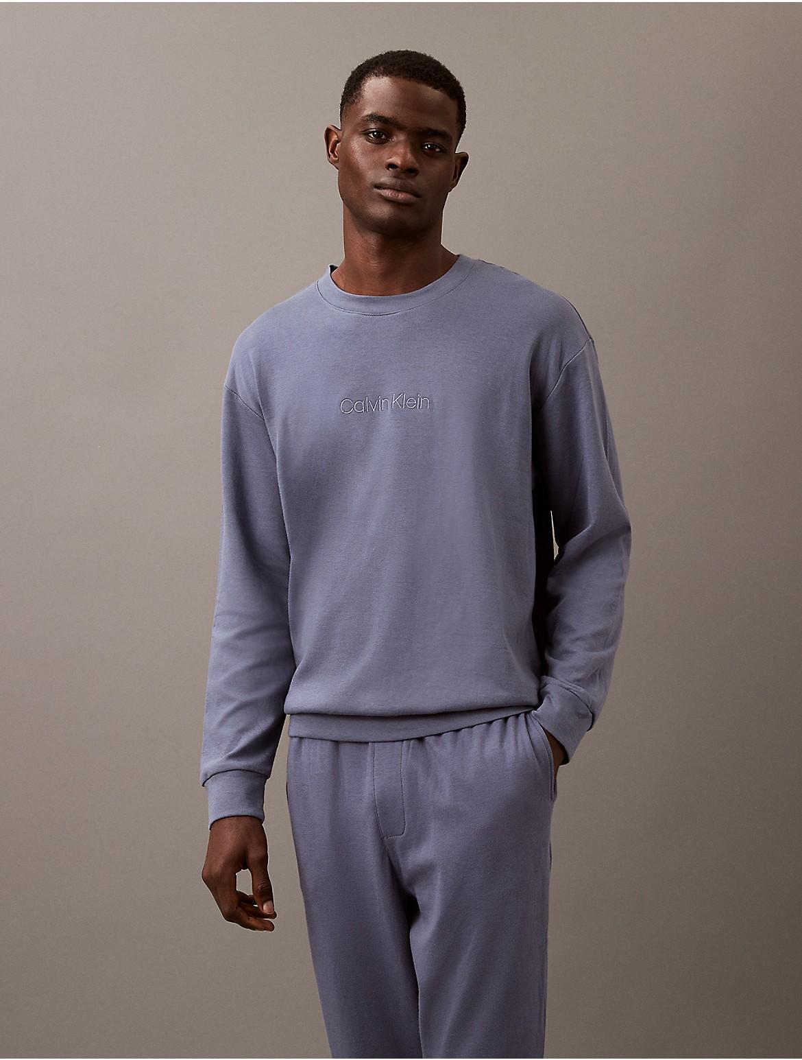 Calvin Klein Mens Terry Lounge Sweatshirt - Blue Product Image