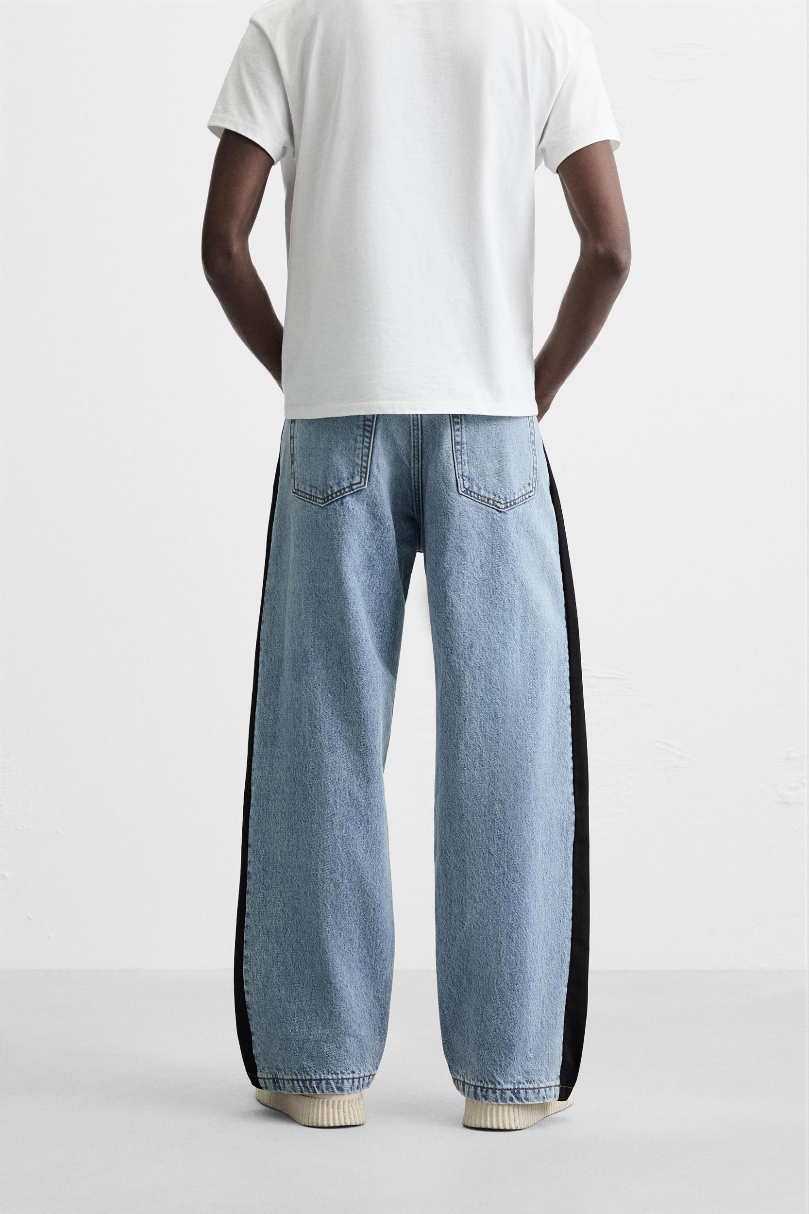 BAGGY FIT STRIPE JEANS Product Image