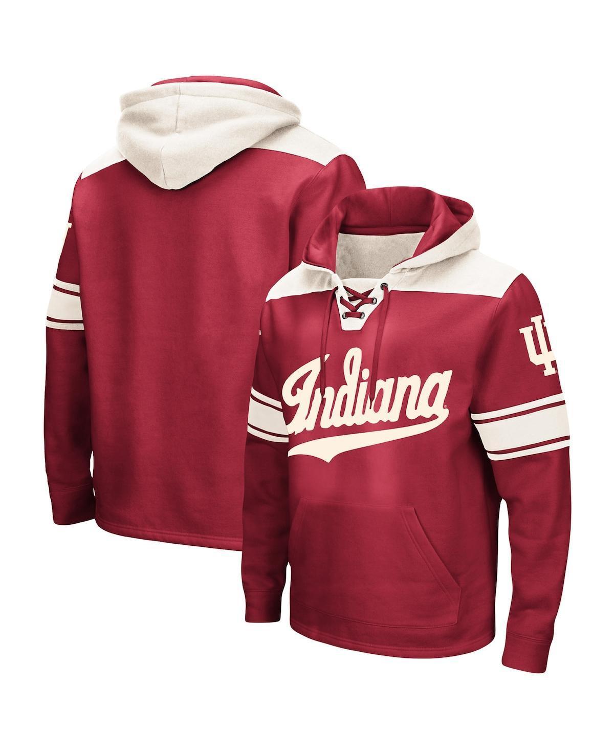 Men's Colosseum Crimson Indiana Hoosiers Big & Tall Hockey Lace-Up Pullover Hoodie, Size: 2XB, Red Product Image