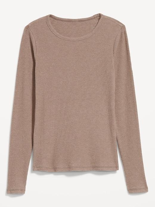 Plush-Knit Long-Sleeve T-Shirt Product Image