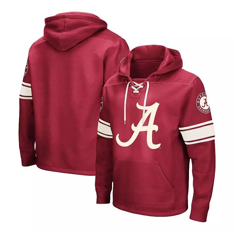 Men's Colosseum Crimson Alabama Crimson Tide Big & Tall Hockey Lace-Up Pullover Hoodie, Size: XLT, Red Product Image