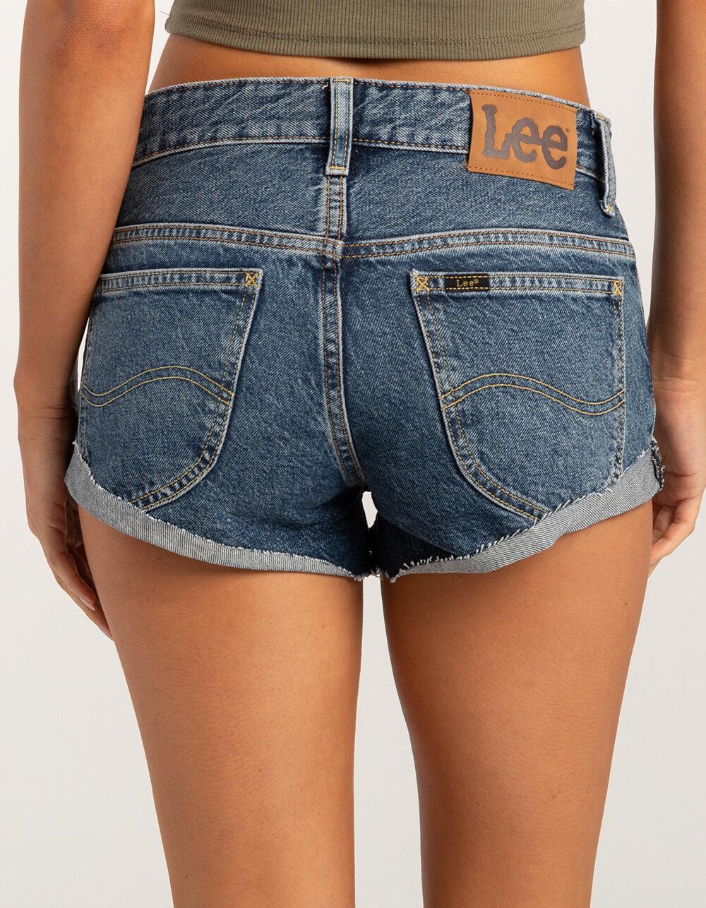 LEE Classic Cutoff Rider Womens Denim Shorty Shorts - MEDIUM WASH Product Image