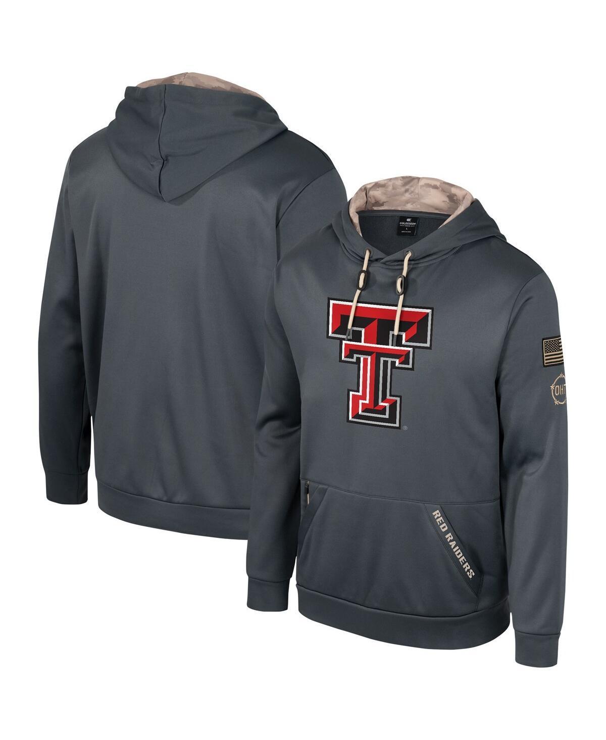 Mens Colosseum Charcoal Texas Tech Red Raiders OHT Military Appreciation Pullover Hoodie Product Image