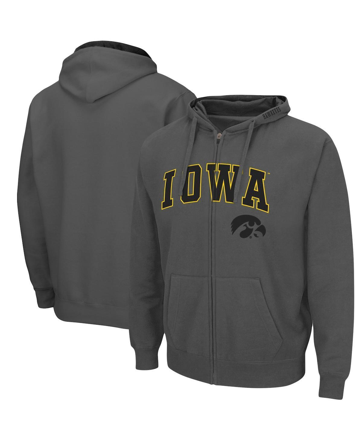 Men's Colosseum Charcoal NDSU Bison Arch & Logo 3.0 Full-Zip Hoodie, Size: Small, Nds Charco Product Image