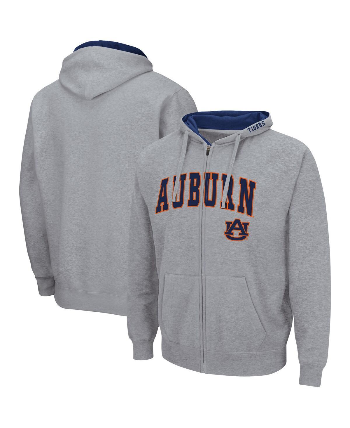 Men's Colosseum Heathered Gray Florida State Seminoles Arch & Logo 3.0 Full-Zip Hoodie, Size: 3XL, Grey Product Image