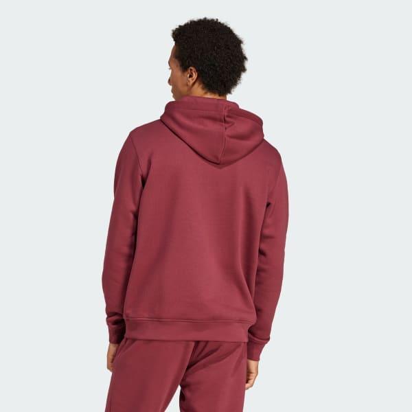 adidas Trefoil Essentials Hoodie Shadow Red XS Mens Product Image