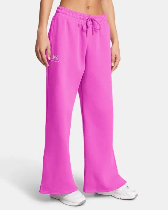 UA Icon Fleece Womens Wide Leg Pants Product Image