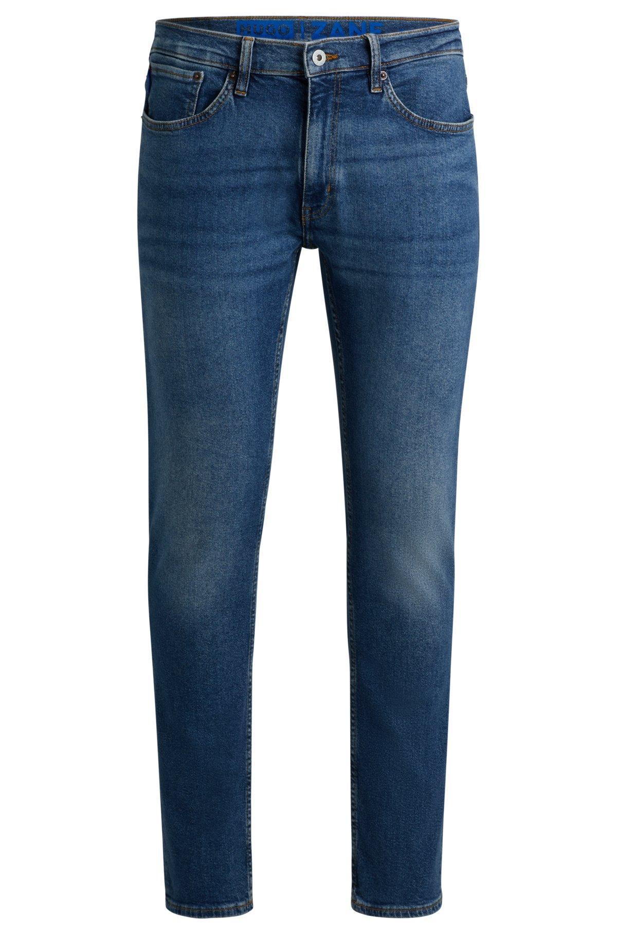Extra-slim-fit jeans in navy stonewashed stretch denim Product Image