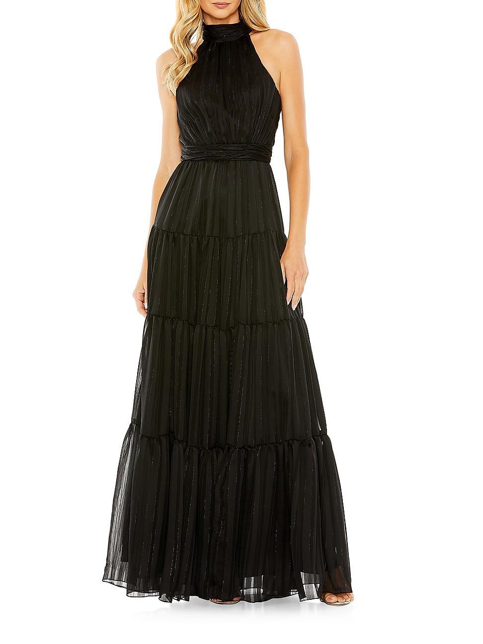 Mac Duggal Sleeveless Halter Neck Tiered A Product Image