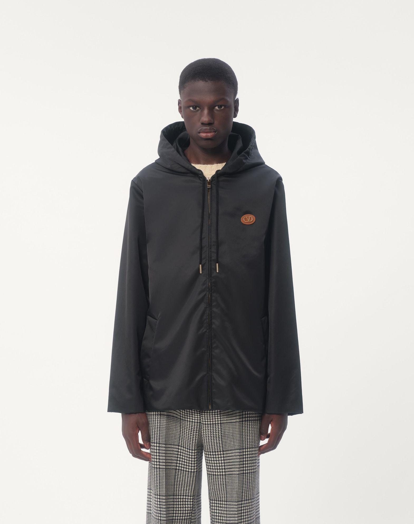 Nylon Hooded Windbreaker With Vlogo Patch Product Image