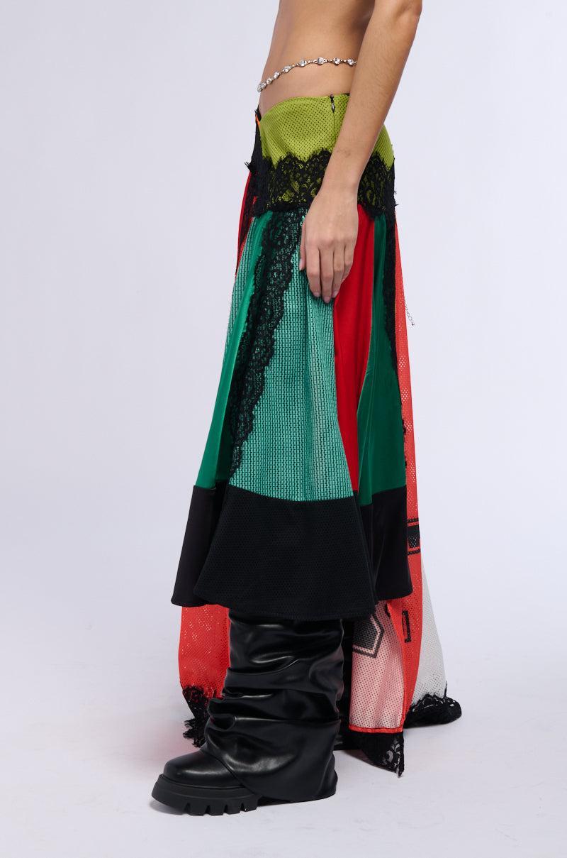ALL OVER THE PLACE COLOR BLOCK MAXI SKIRT Product Image
