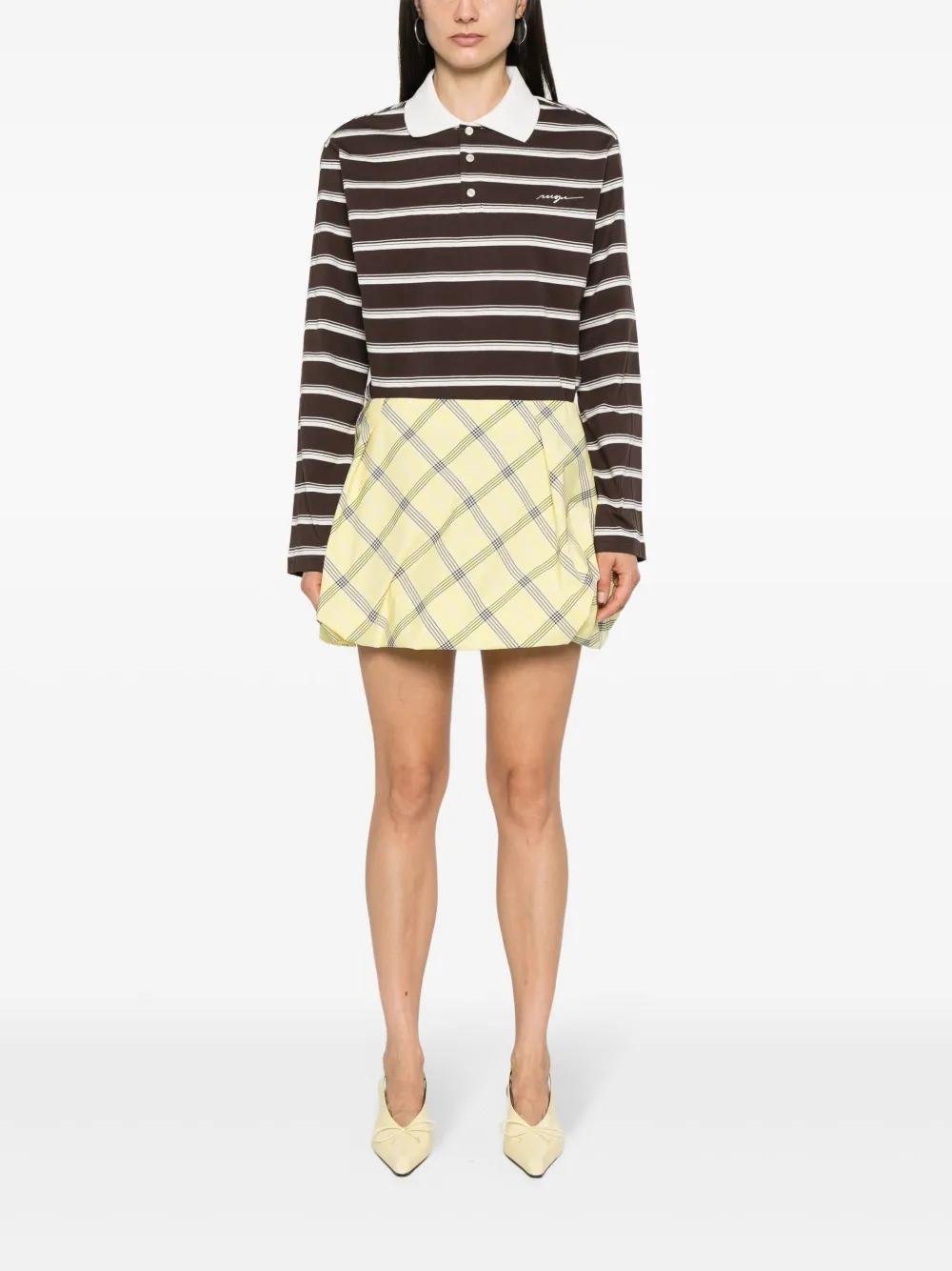 MSGM Check-pattern Skirt In Yellow Product Image