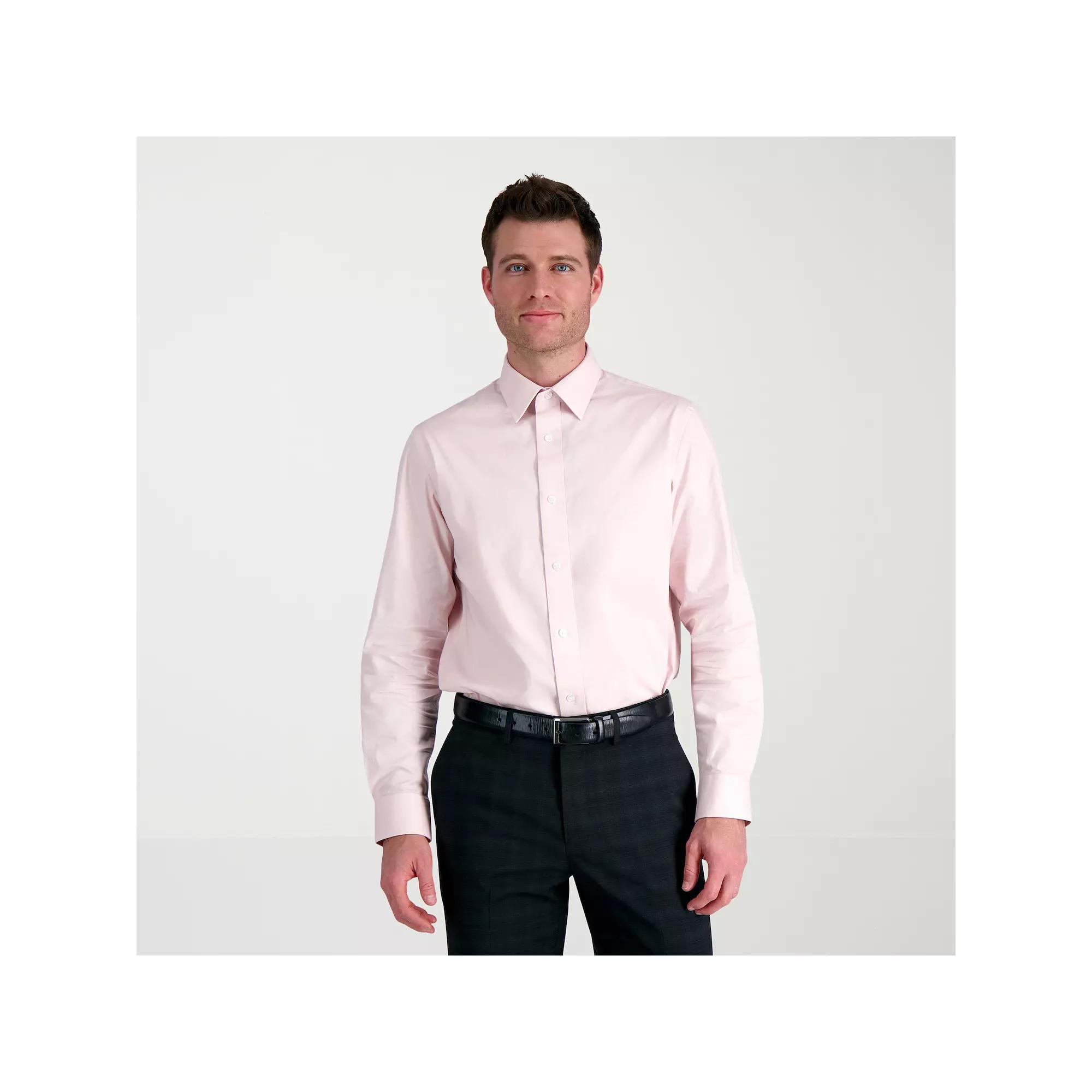 Men's Haggar® Premium Comfort Classic Fit Wrinkle Resistant Dress Shirt, Size: 18.5 36/37, Pink Solid Product Image