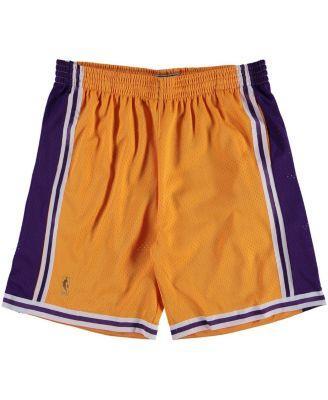Men's Mitchell & Ness Gold Los Angeles Lakers Big & Tall Hardwood Classics Swingman Shorts, Size: 5XB Product Image