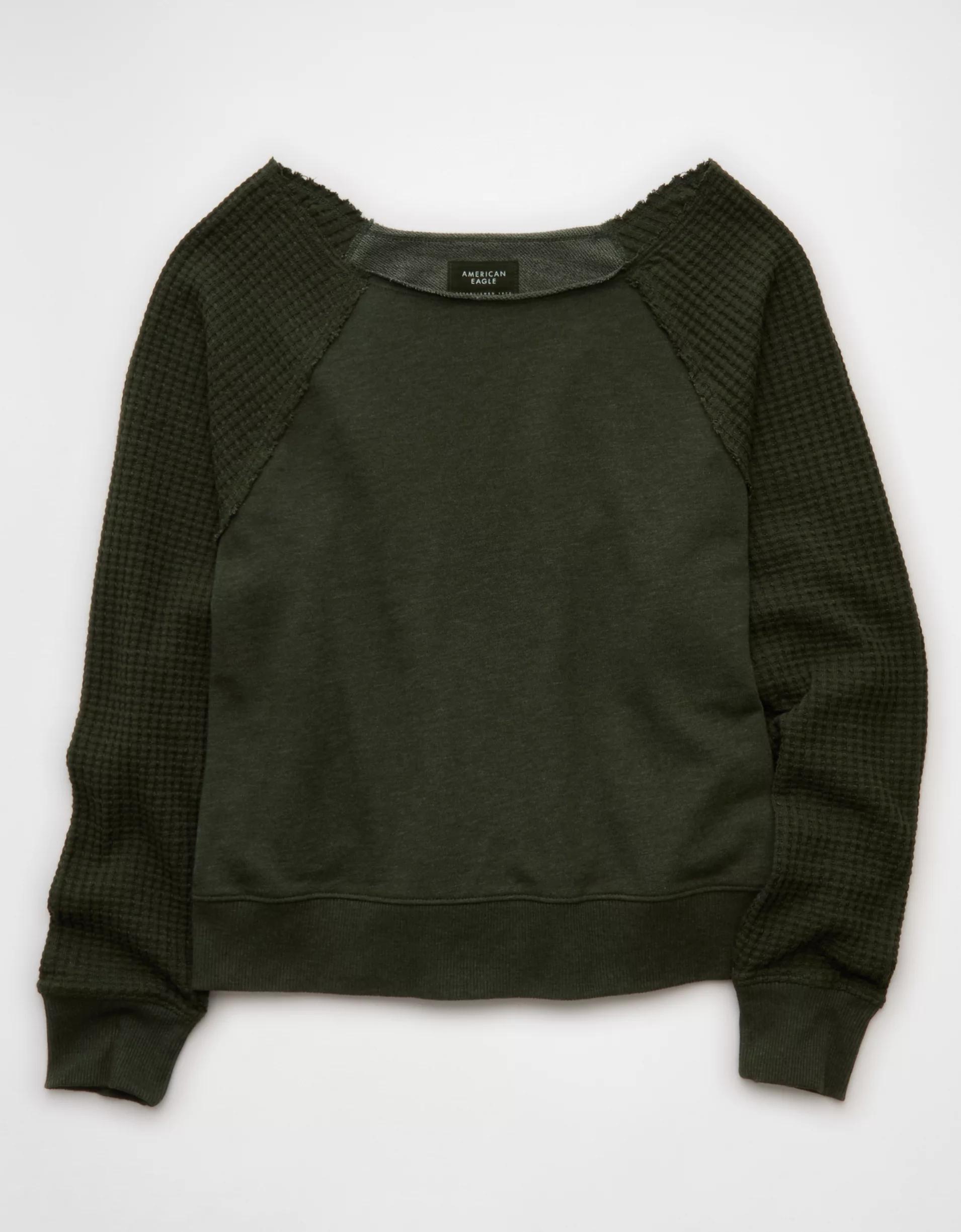 AE Mixed Knit Sweatshirt Product Image