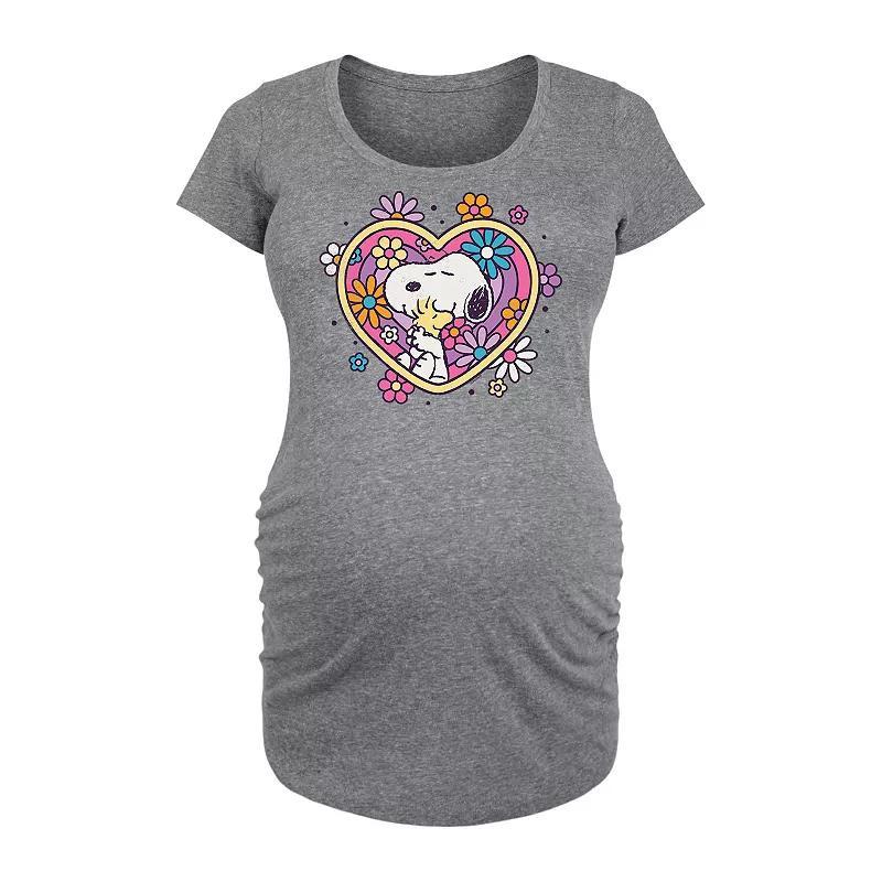 Disneys Donald Duck Maternity USA Graphic Tee, Womens Grey Gray Product Image