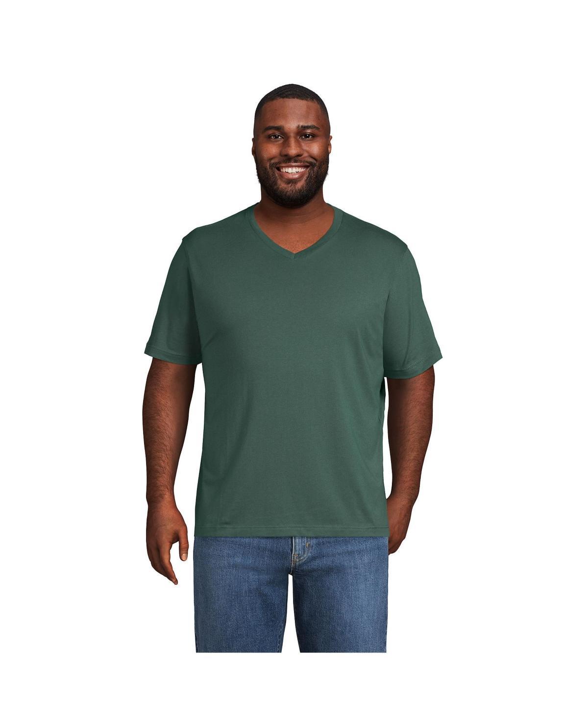Big & Tall Lands End Super-T V-neck Tee, Mens Gray Grey Product Image
