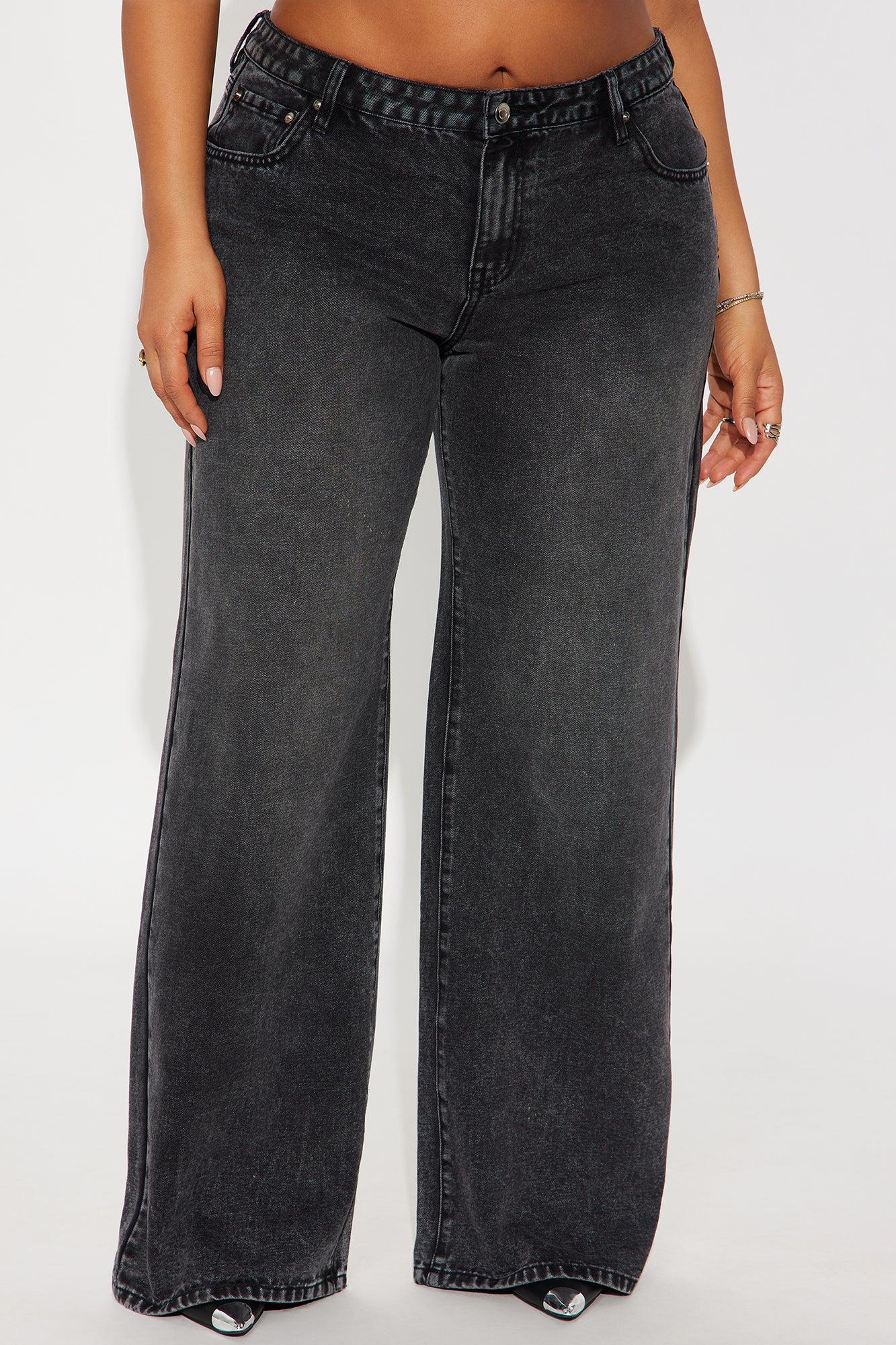 Westside Low Rise Wide Leg Jean - Black Wash Female Product Image