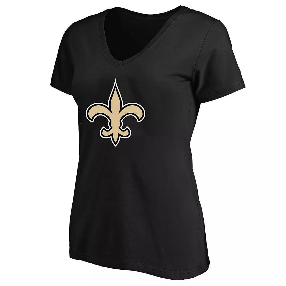 Women's Fanatics Black New Orleans Saints Plus Size V-Neck T-Shirt, Size: 2XL Product Image