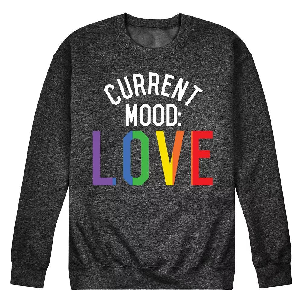 Mens Current Mood Love Fleece Sweatshirt Grey Gray Product Image