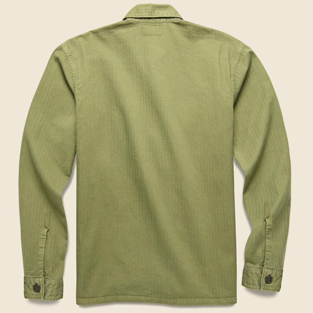 Herringbone Twill Shirt - Olive Product Image