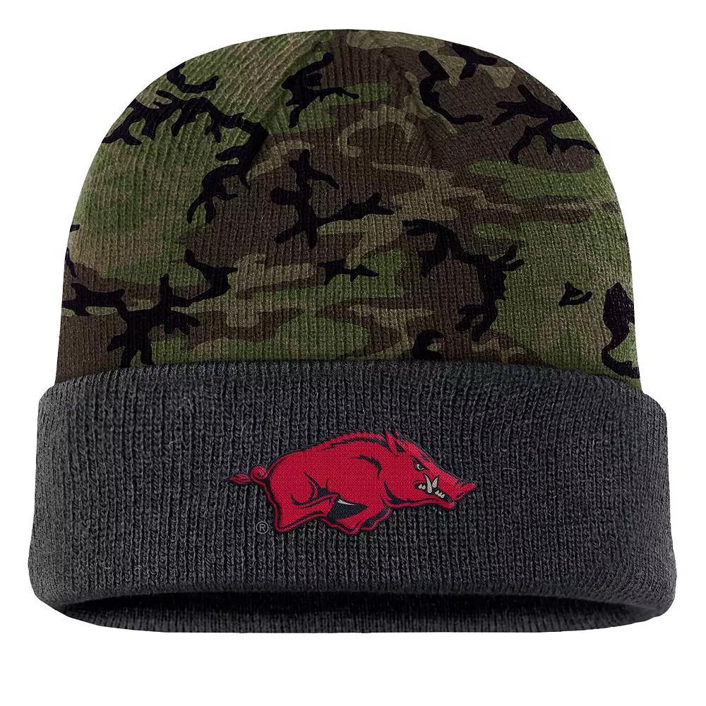 Men's Nike  Camo Arkansas Razorbacks Military Appreciation Cuffed Knit Hat, Green Product Image