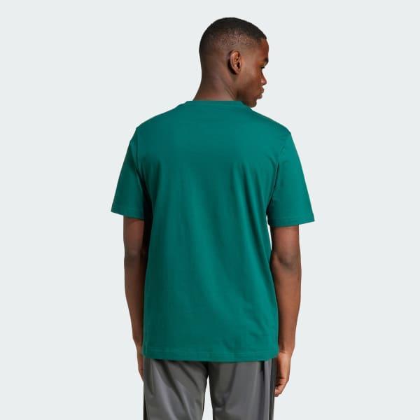 adidas Lounge Mini Embroidery Graphic Tee Collegiate Green S Mens Product Image