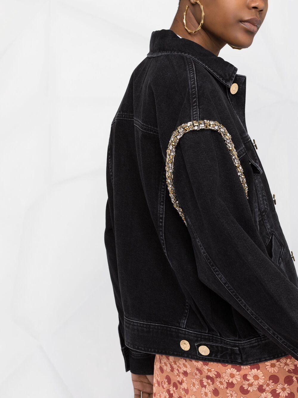crystal-embellished denim jacket Product Image