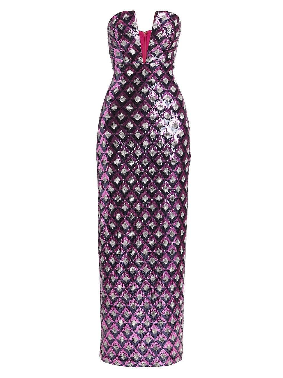 Ramona Checkmate Sequined Strapless Gown Product Image