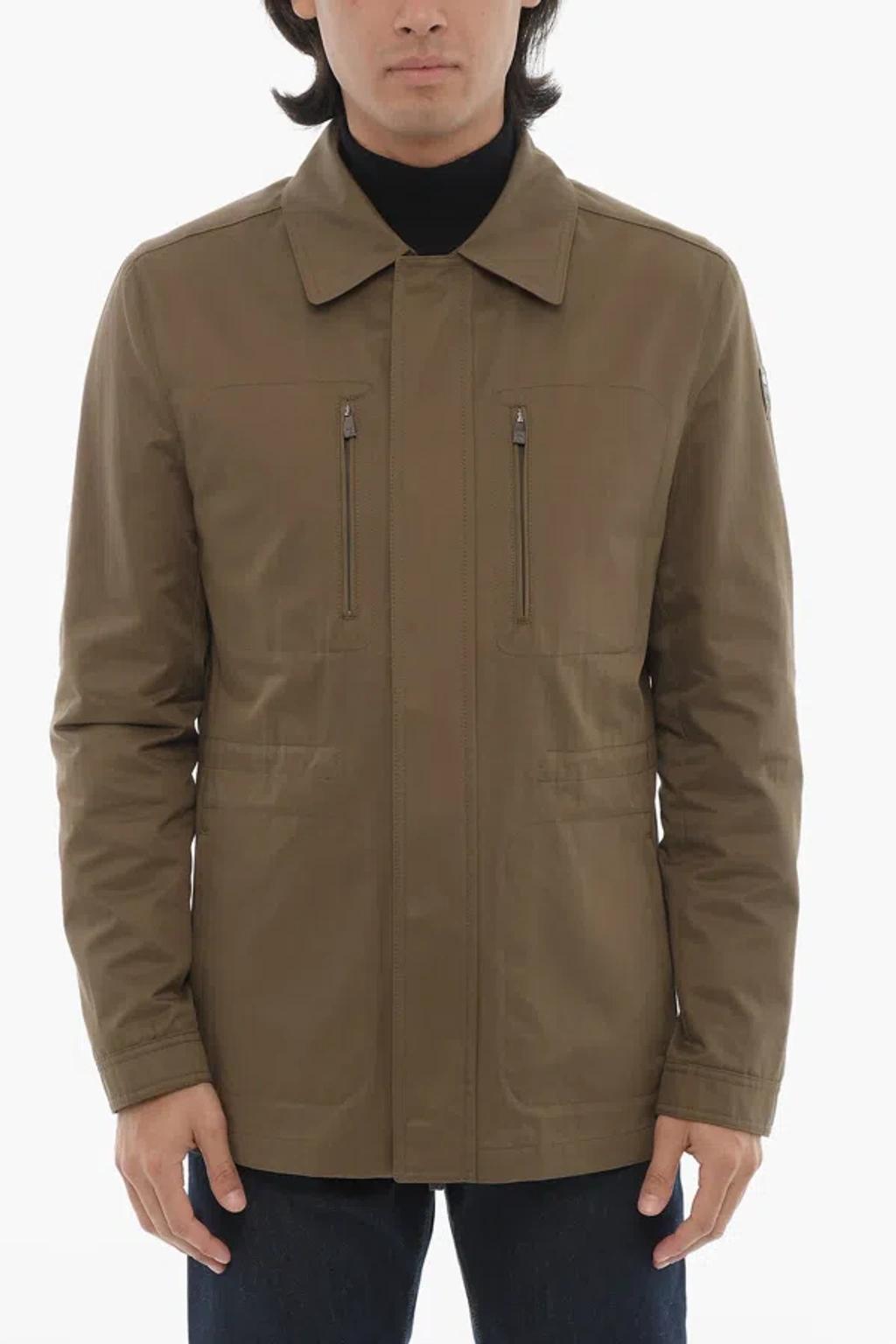 CORNELIANI Id Cotton-blended Zipped Blazer In Green Product Image