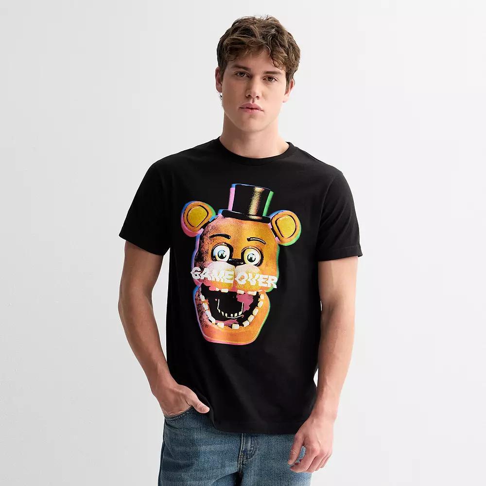 Men's Five Nights At Freddy's Game Over Crewneck Graphic Tee, Size: Large, Black Product Image