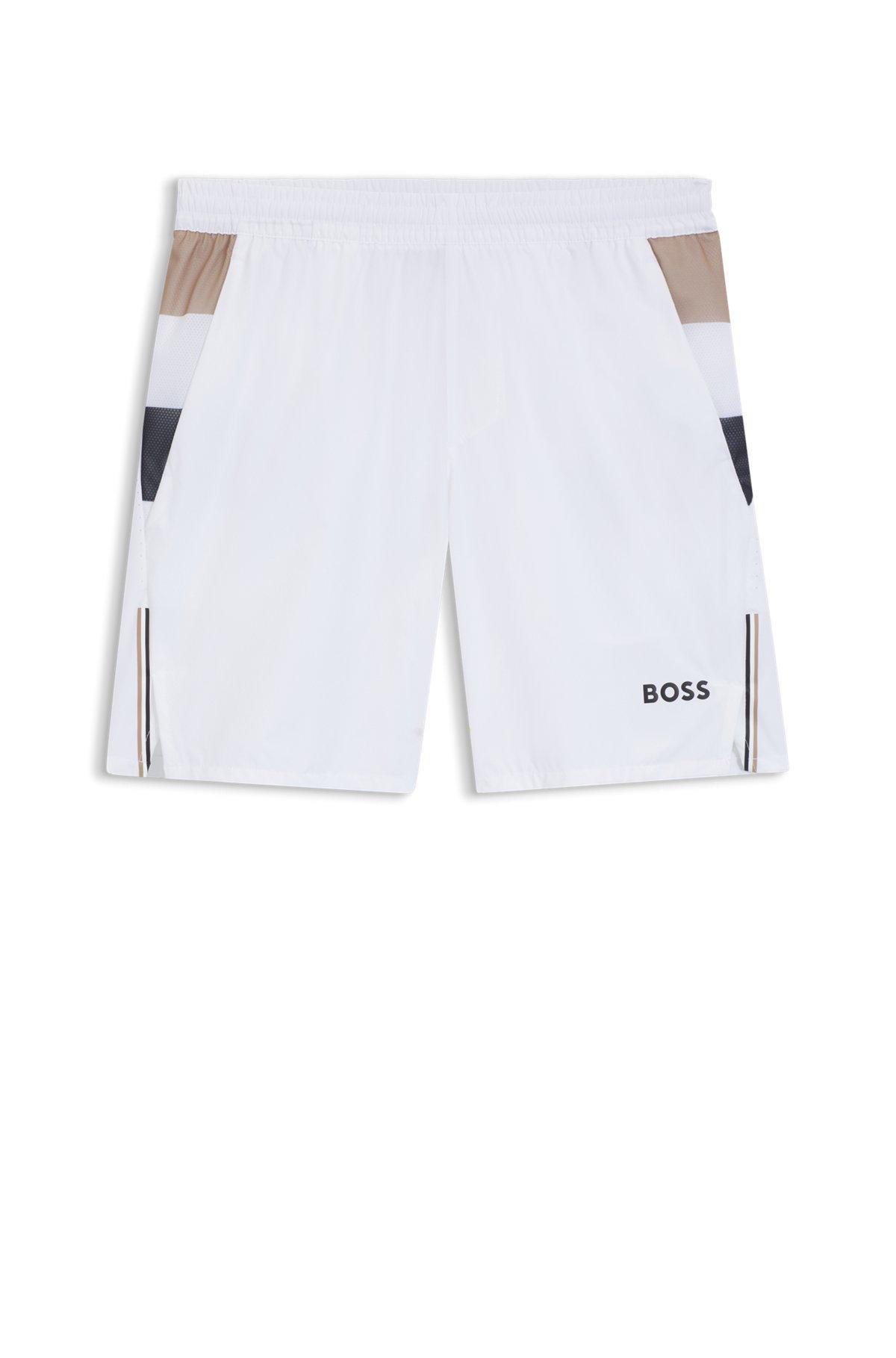 BOSS - Active tennis shorts in stretch fabric with moisture management - White Product Image