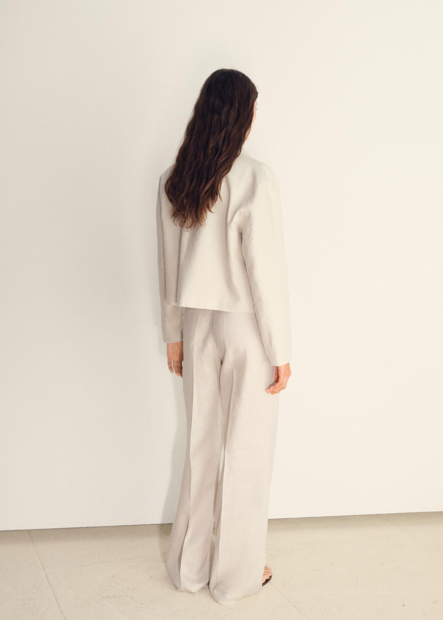 Pocket linen-blend jacket - Women | MANGO USA Product Image