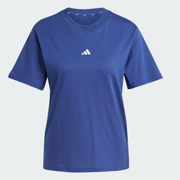adidas Essentials Small Logo Cotton Tee Dark Blue XL Womens Product Image