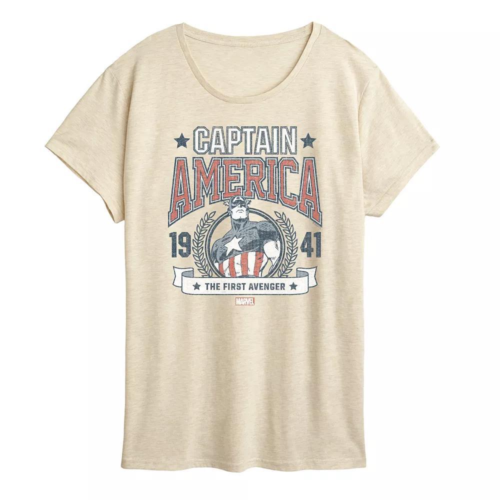 Womens Marvel Captain America Retro Collegiate Graphic Tee Product Image
