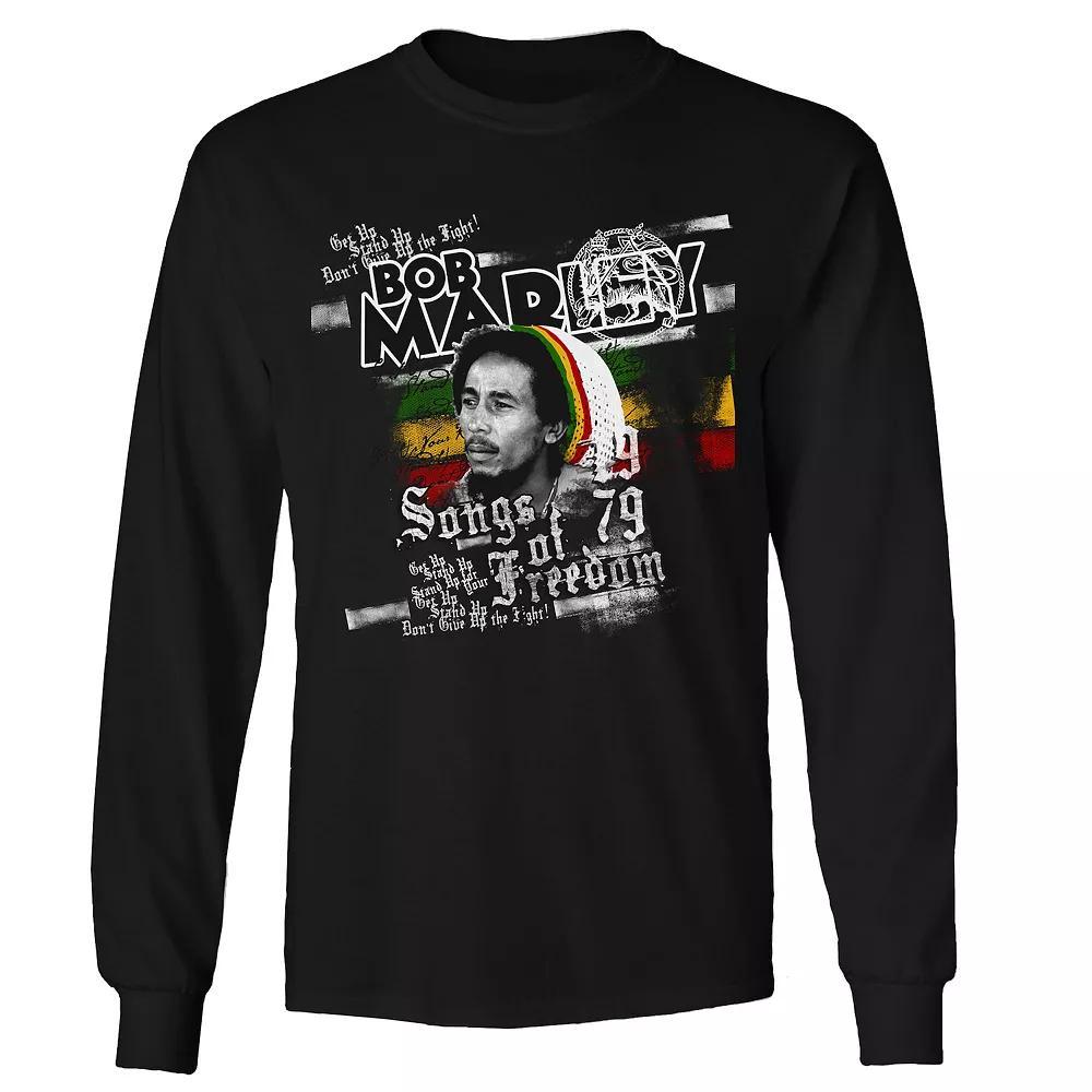 Men's Bob Marley Freedom Long Sleeve Tee, Size: Medium, Black Product Image